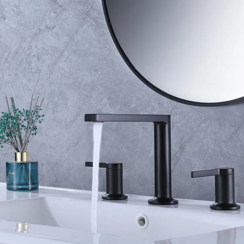 Metro Soho Bathroom Faucet - Widespread - 14" Brass, Matt Black