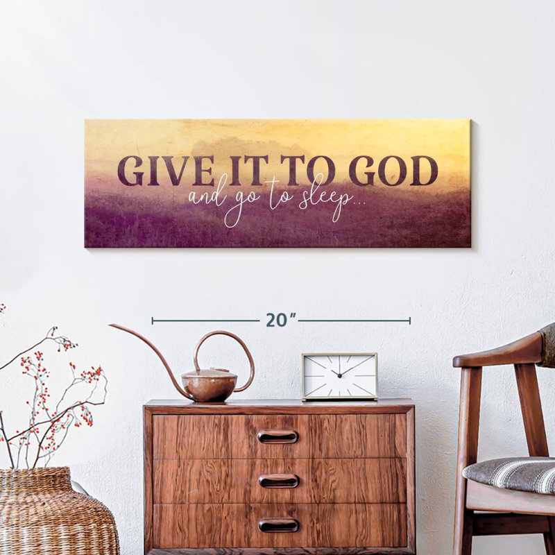 «Offrez-le à Dieu» sur toile, H 10 po x l 30 po