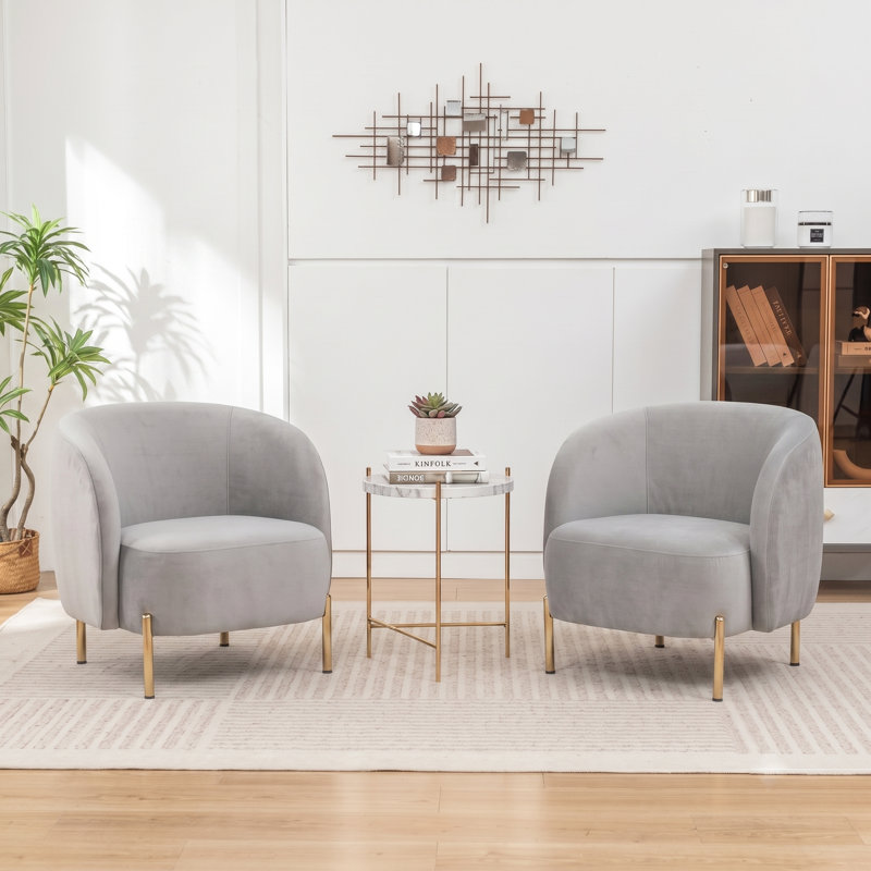 Chaise d'appoint rembourrée Edward, Gris
