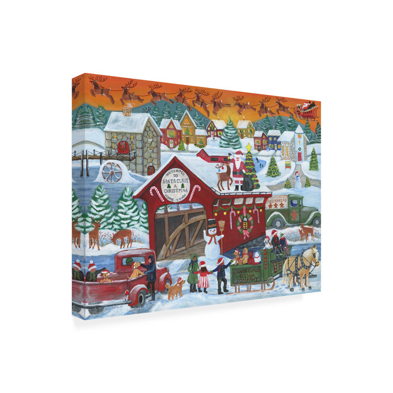 «Home Town Santa Claus» par Cheryl Bartley - Art sur toile non encadrée, L 47 po x H 35 po
