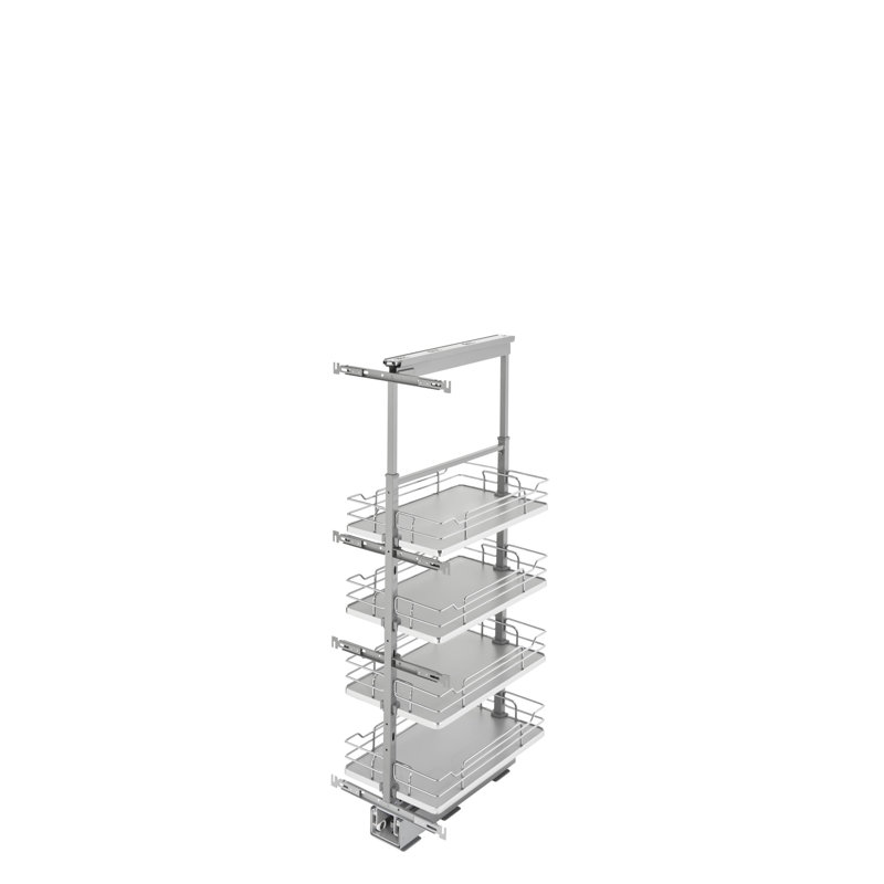 Rev-A-Shelf Adjustable Solid Surface Pantry System for Tall Pantry Cabinets, 43.41" H x 9.61" W x 21.72" D, Gray