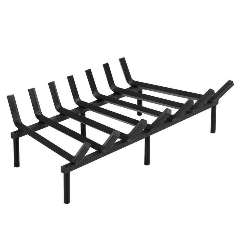 Kelvon Fireplace Grate Heavy Duty Steel Fireplace Log Holder for Chimney Hearth Kindling Tool, 7.50" H x 15" W x 24" D