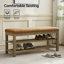 Banc de rangement rembourré avec range-chaussures à 2 niveaux-1998876406