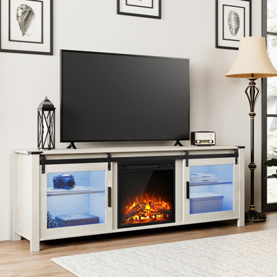 66.1'' Media Console TV Stand For TVs Up To 70" With Electric Fireplace Included