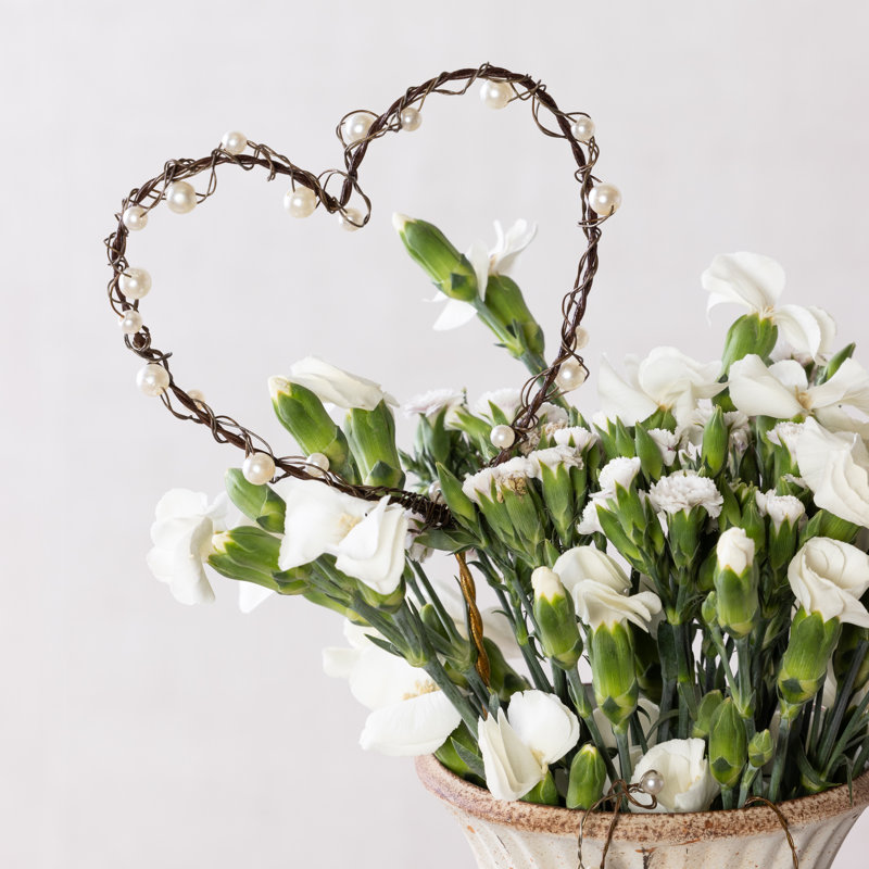 Médaillon en fil métallique avec perles décorations pour la Saint-Valentin