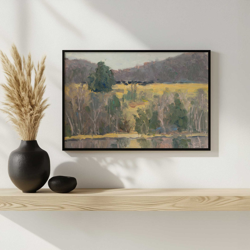 «Winter Reflections» par Carson Overs passer, reproduction d'art, H 30 po x l 40 po, Doré