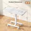 Table de bout pneumatique en forme de C à hauteur réglable avec rallonge pliable et roulettes verrouillables-126618692