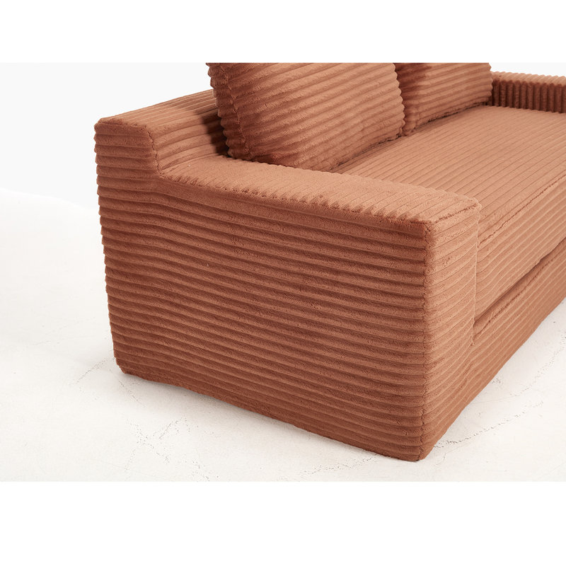Canapé convertible polyvalent avec des matériaux de qualité supérieure pour les espaces compacts, Orange