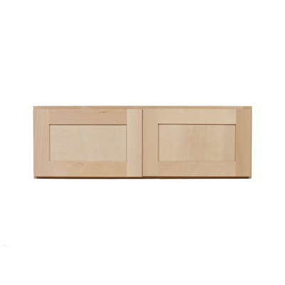 Unfinished Ready To Assemble Solid Wood Shaker Kitchen Wall Cabinet — 36″ W × 12″ H × 12″ D — W3612