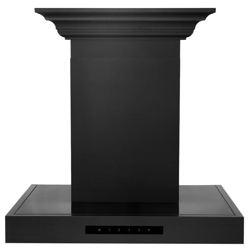 Hotte murale avec évent convertible 24 po ZLINE, Acier inoxydable noir