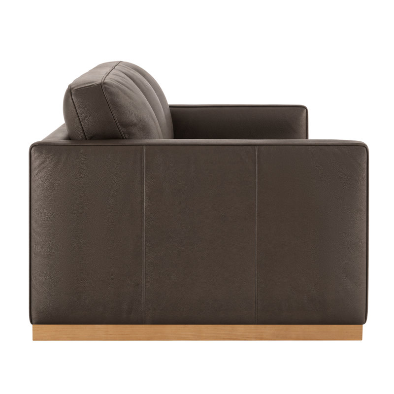 Canapé en cuir véritable 87 po Bobbi
