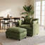 Ensemble de fauteuil club surdimensionné élégant et repose-pieds, chaise longue en tissu texturé crème-1499227285