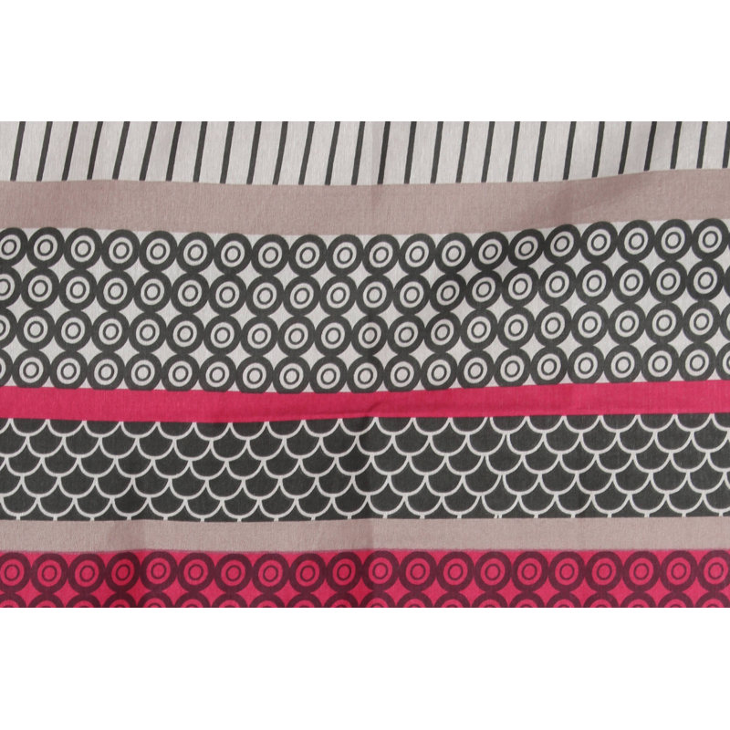 Ensemble de housse de couette 3 pièces en mélange de coton rose / gris / blanc Essien