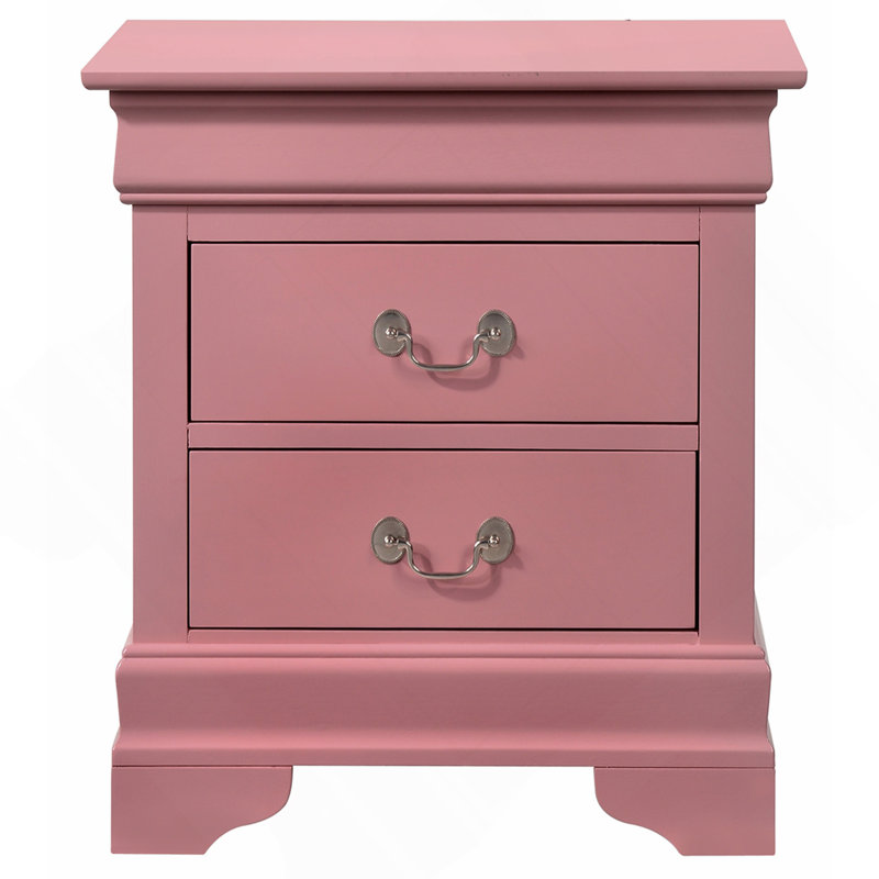 Charmante table de chevet traditionnelle rose