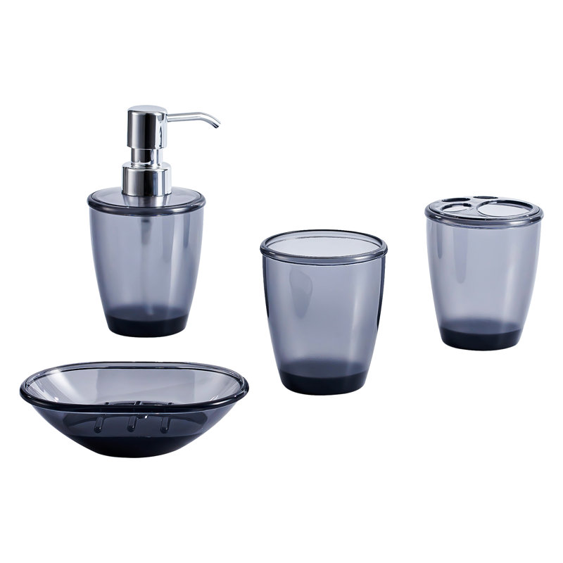 Carleta Bathroom Accessory Set, Grey