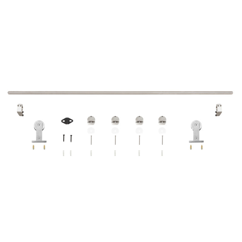 78-Inch Stainless Steel Single Roller Barn Door Hardware Kit