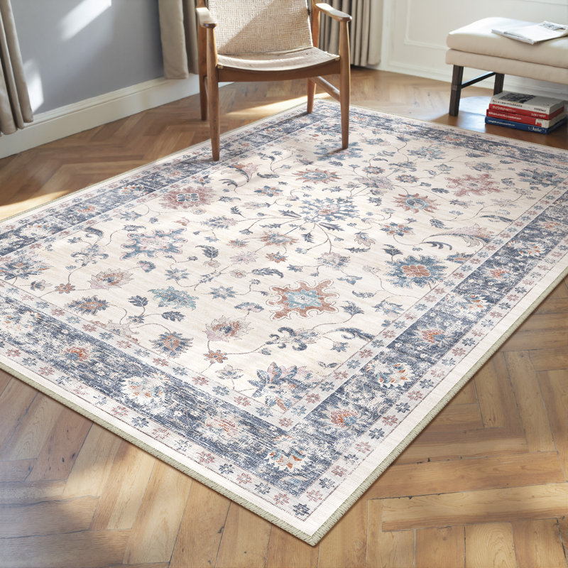 Tapis cerise lavable à la machine avec envers antidérapant, Rectangulaire 3 pi x 5 pi