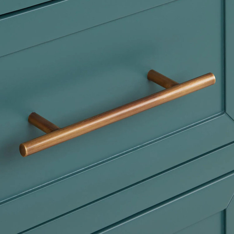 24" Midnight Navy Blue Single Bathroom Vanity with Brass Handles