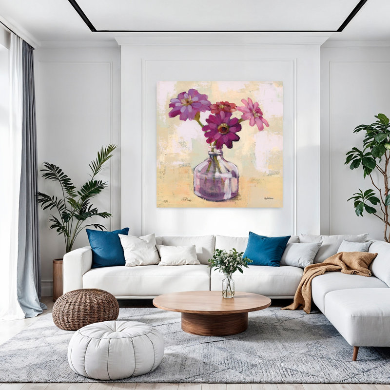 «Last Summer Bouquet», art mural contemporain, H 48 po x l 48 po