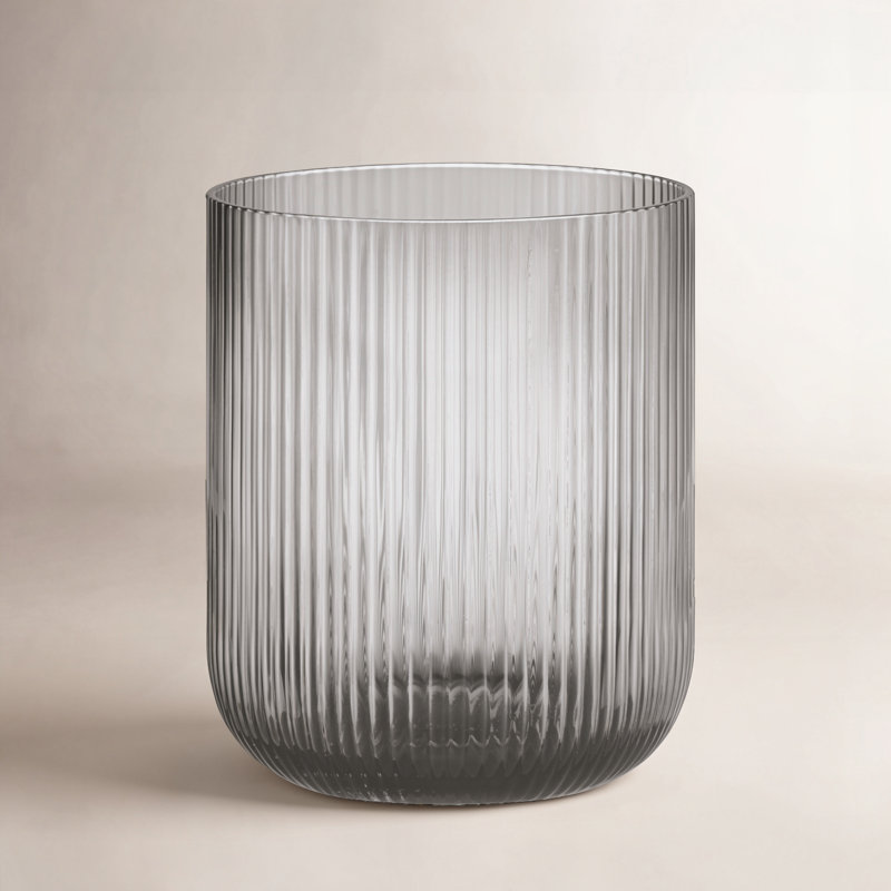 VEN Glass Tabletop Hurricane, 6.1" H x 5.5" W x 5.5" D, Smoke