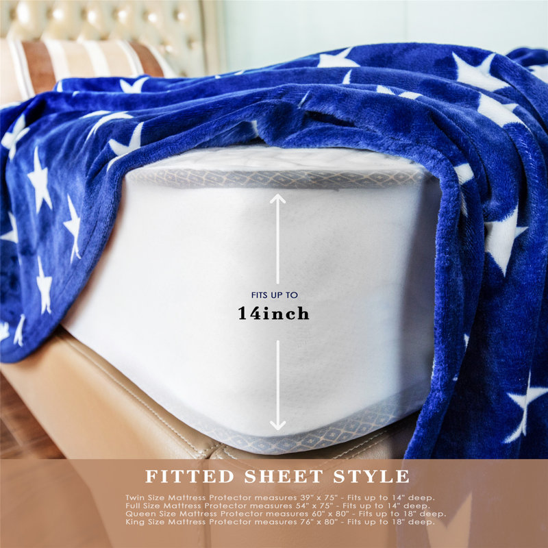 Twin White Polyester Waterproof Mattress Protector