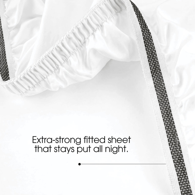100% Cotton Sateen 460 Thread Count Deep Fitted Sheet, Super King, White