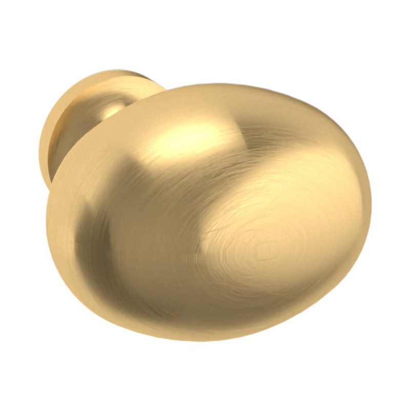 4913 Oval Knob, Satin Brass