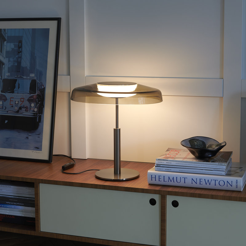 Dora LED Table Lamp, Satin Gold, Gray