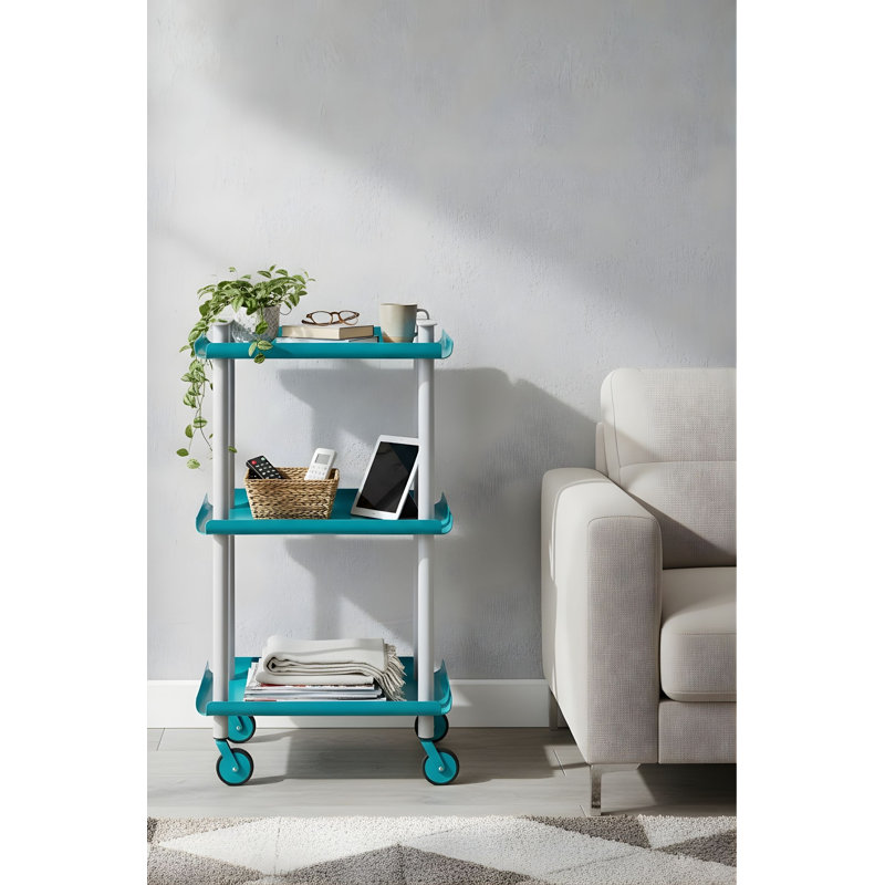 Zeigler Serving Cart, Grey, Blue