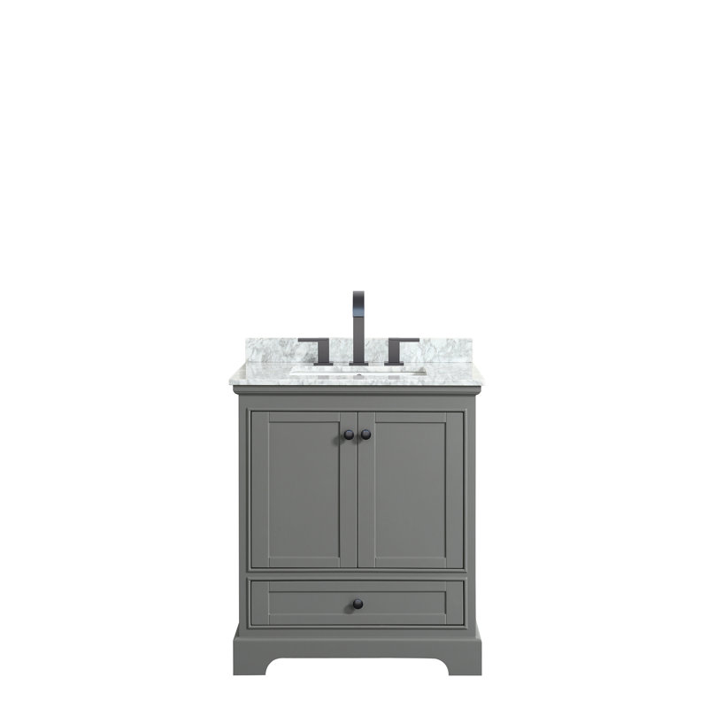 Ensemble de meuble-lavabo simple 30 po Deborah, Gris mat / noir mat
