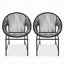 Outdoor Patio Wicker Chair Pe Rattan & Iron Frame, Set of 2