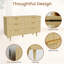 Commode 6 tiroirs pour chambre à coucher, commode en bois cannelée