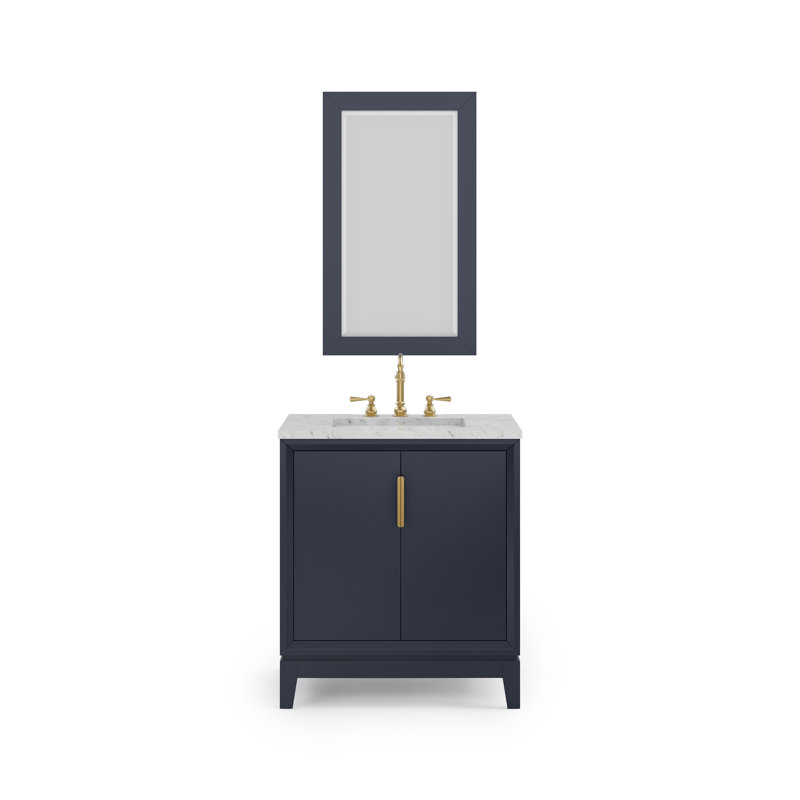 Elizabeth 30" Single Bathroom Vanity Set with Mirror, Monarch Blue, Hook
