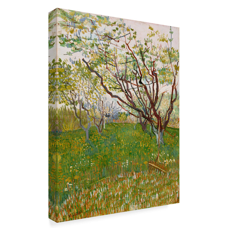 « the fleuring verge » par vincent van gogh, reproduction de peinture à l’huile sur toile tendue, H 32 po x l 24 po x P 2 po