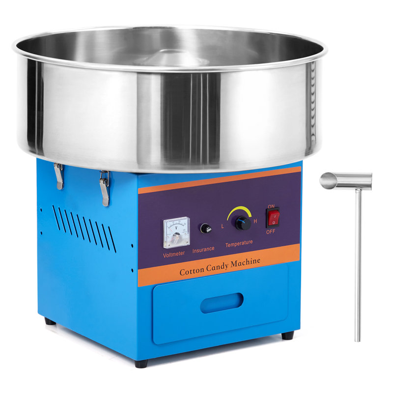 Machine à barbe à papa 1000W avec bol en acier inoxydable, Bleu