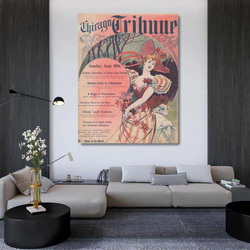 «The Chicago Tribune. Dimanche 30 juin.» par MuseumPrints - Art sur toile tendue avec châssis, H 48 po x l 33 po