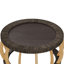 Table basse ronde ronde en bois massif de 35,43 po avec pieds courbés et table d'appoint Boho pour la salle à manger, la cuisine et le salon, brun noir-129764150