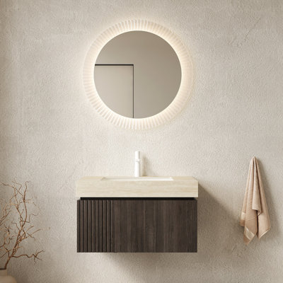 Wall Mounted With Stone Top