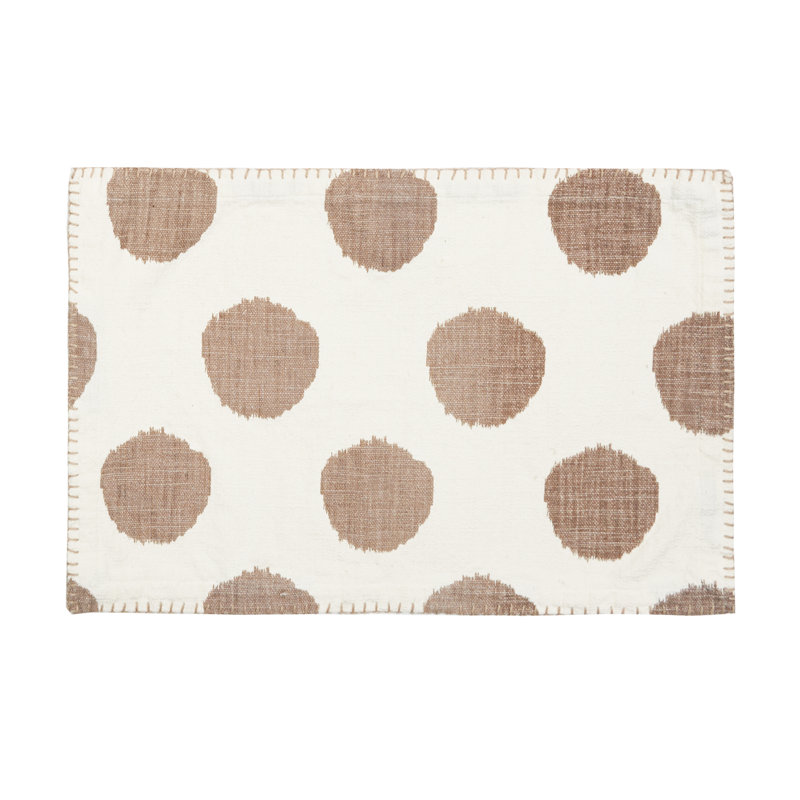 Napperon en coton Maribeth Dot Azalea, Brun