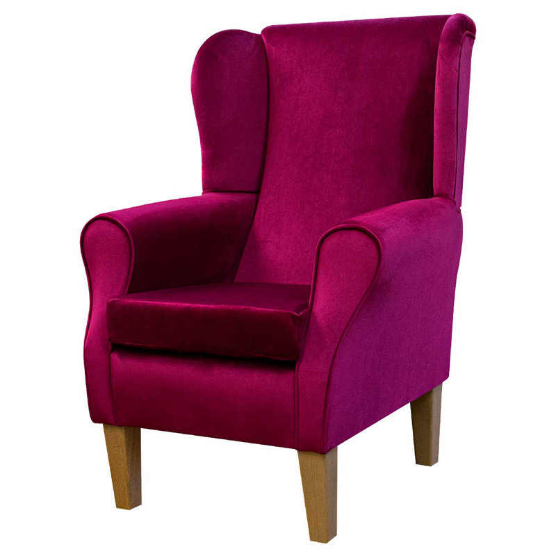 Pink Velvet Wingback Armchair