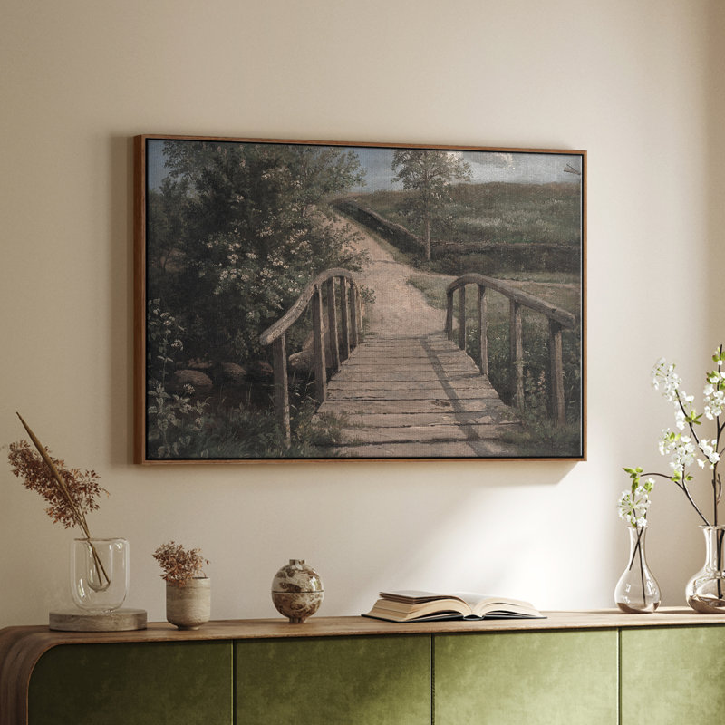 "Vintage Landscape - CDXLI" sur toile, Noyer, H 17 po x l 25 po