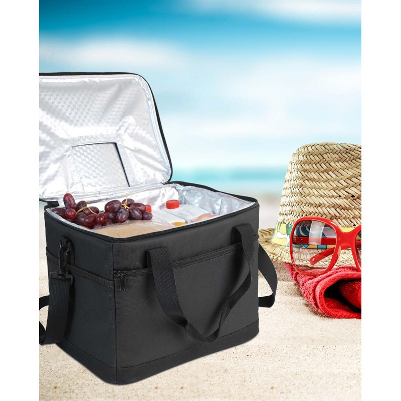 Polyethylene Plastic Picnic Cooler, Black