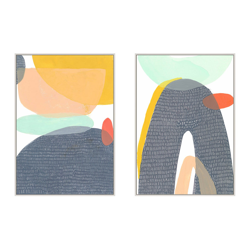 Lava 1 & 2. Set of 2 by Andrea Stokes - Framed Wall Art, White Picture Framed Canvas, 30" H x 21" W