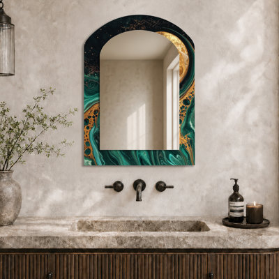 Modern Large Wall Mirror – Mystic Reverie of the Moon, Metal Print