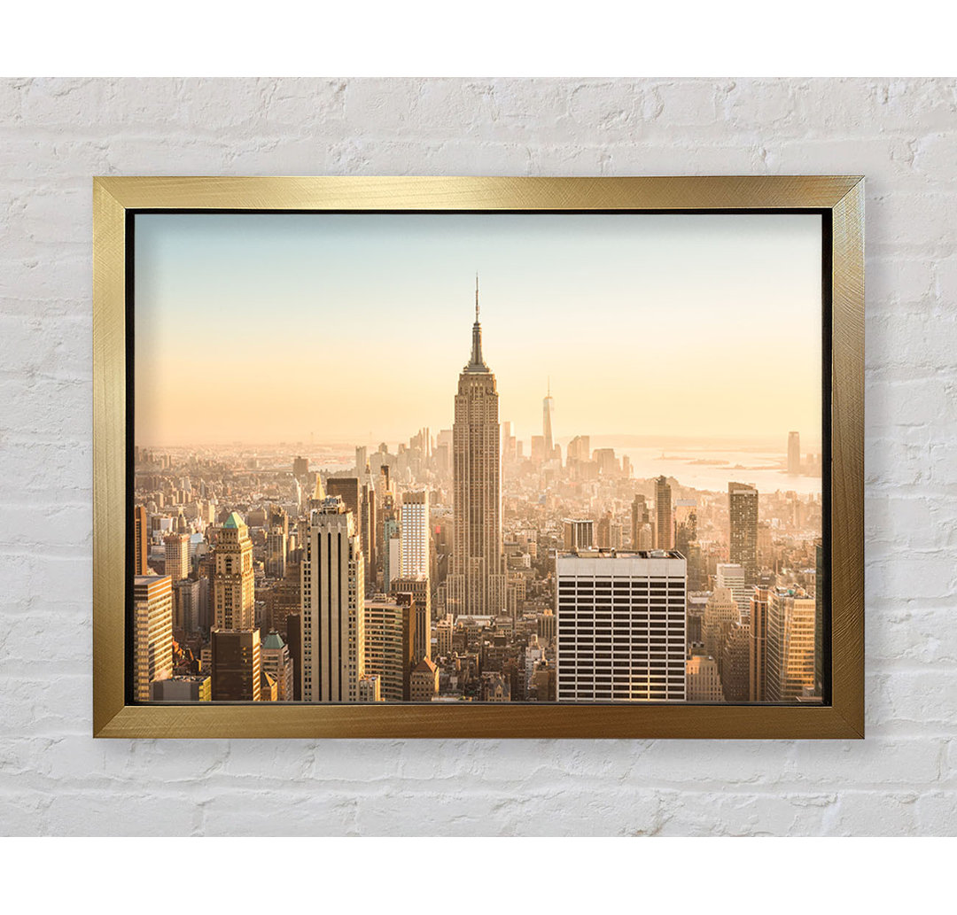 New York Skyline In The Day - Einzelne Bilderrahmen Kunstdrucke