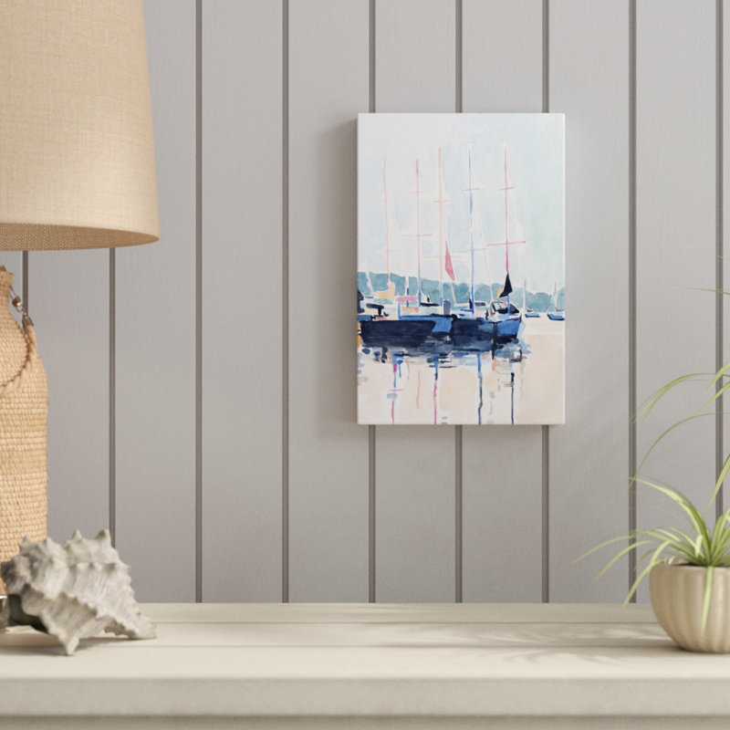 Watercolor Boat Club I by Emma Scarvey - Painting Print, 30cm H x 20cm W, Wrapped Canvas