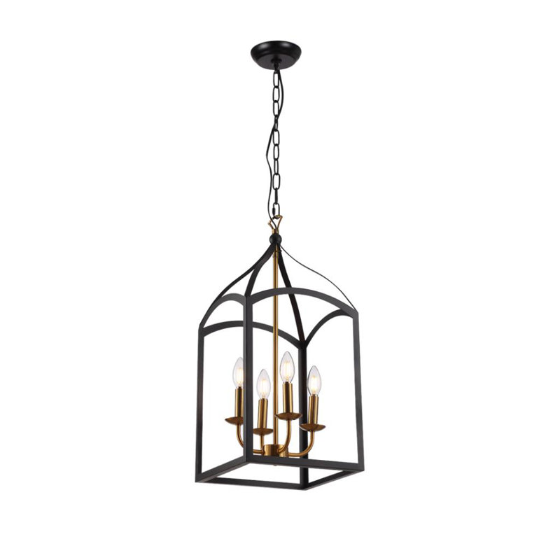 Luminaire suspendu carré 6 lumières lanterne Solihull