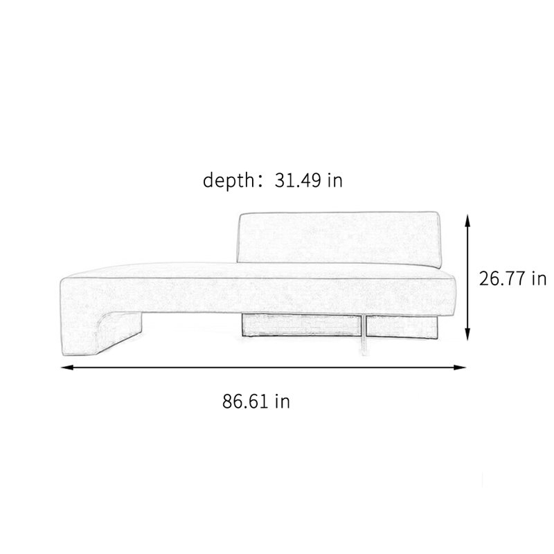 Chaise longue moderne, simple, confortable et décontractée, Orienté à droite