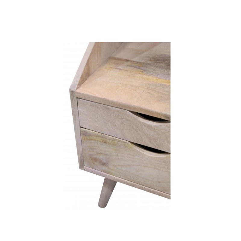 Rousseau 40cm W Solid Wood Bedside Table, Natural