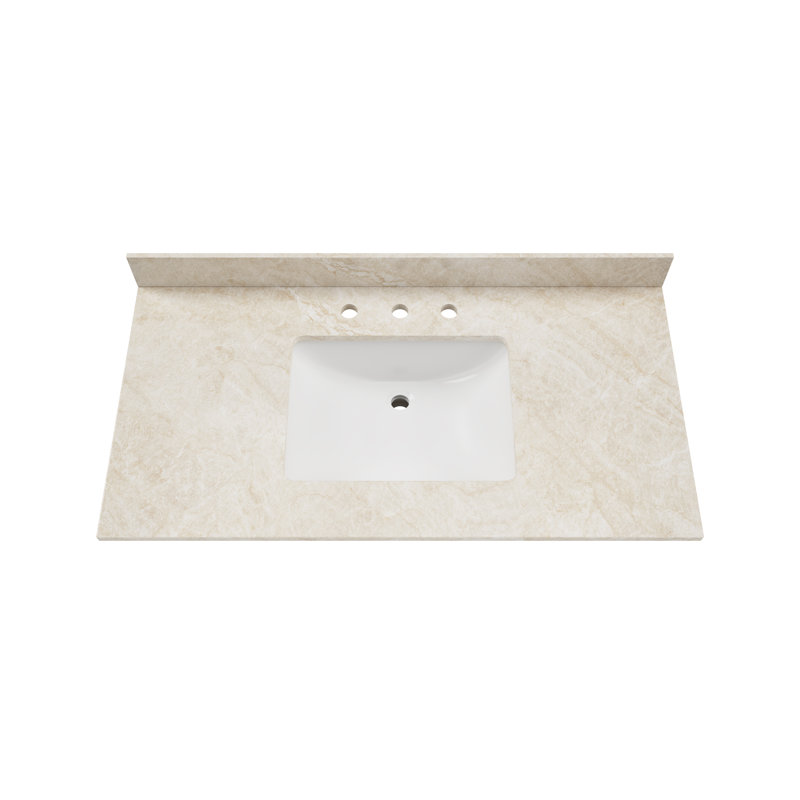 Plateau de meuble-lavabo 60 ", Crème, 8 po